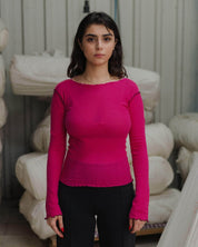 BASERANGE KNITTED VEIN LONG SLEEVE TEE