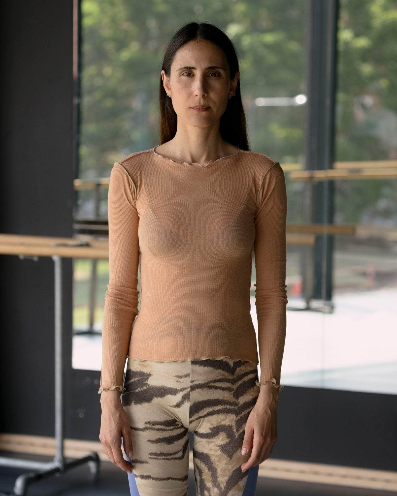 BASERANGE KNITTED VEIN LONG SLEEVE TEE