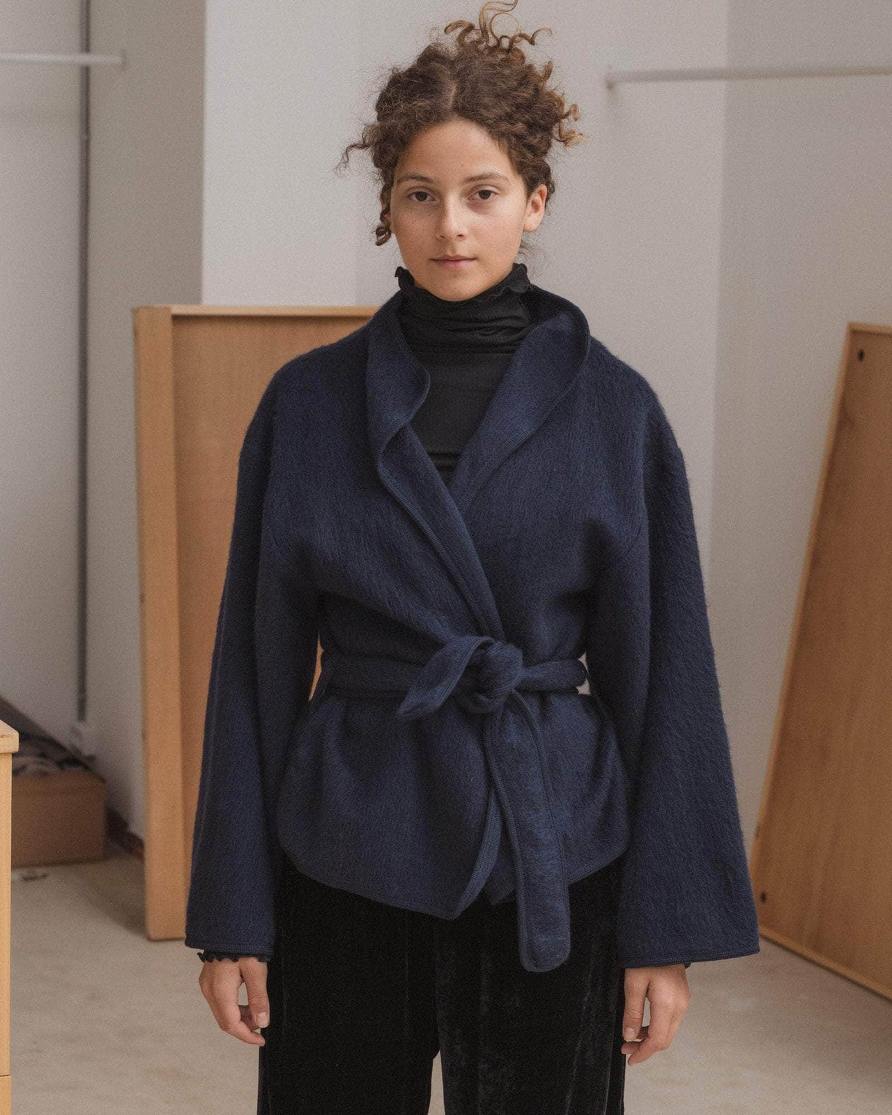 baserange Veste zee - Laine brossée