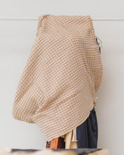 BASERANGE Living BROOM BROWN / 90x140cm Waffle Beach Towel