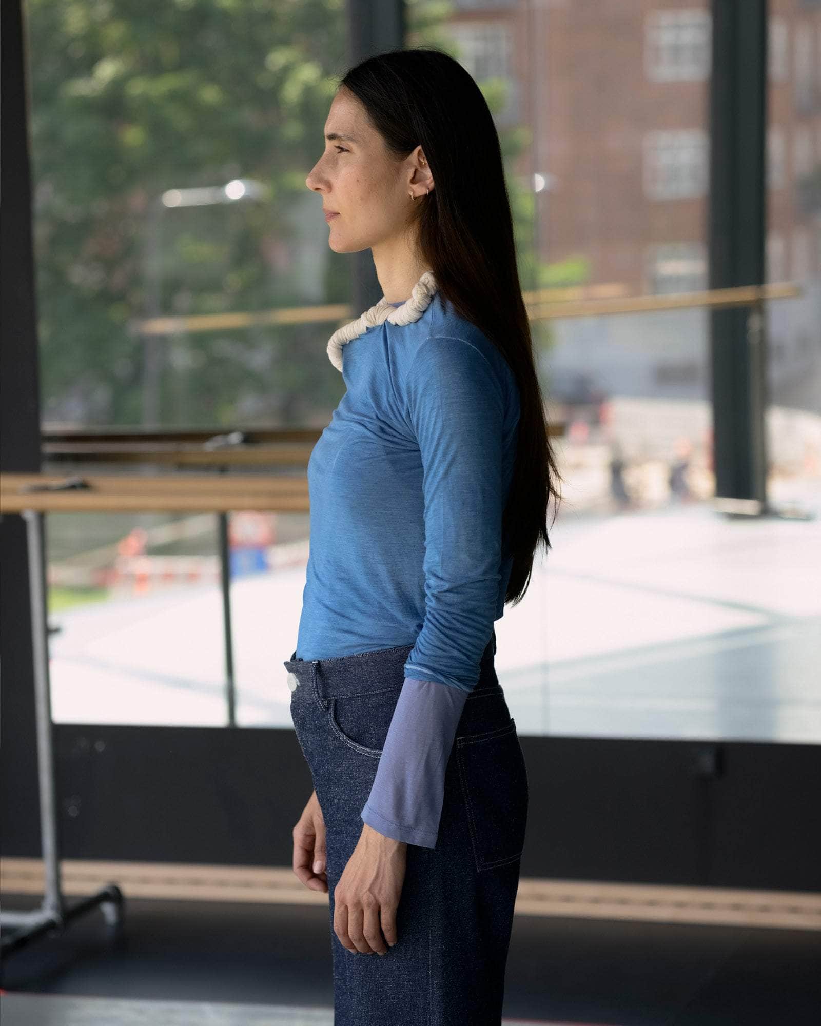 BASERANGE Long Sleeve Tees ISATIS BLUE / S Repair Long Sleeve Tee No.127