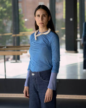 BASERANGE Long Sleeve Tees ISATIS BLUE / S Repair Long Sleeve Tee No.127