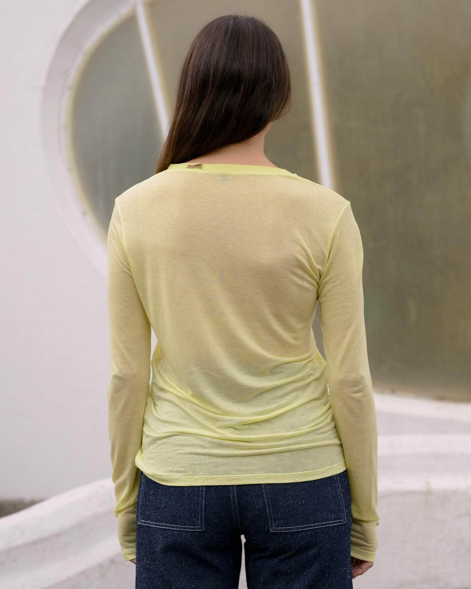 BASERANGE Long Sleeve Tees LIME / S Repair Long Sleeve Tee No.125