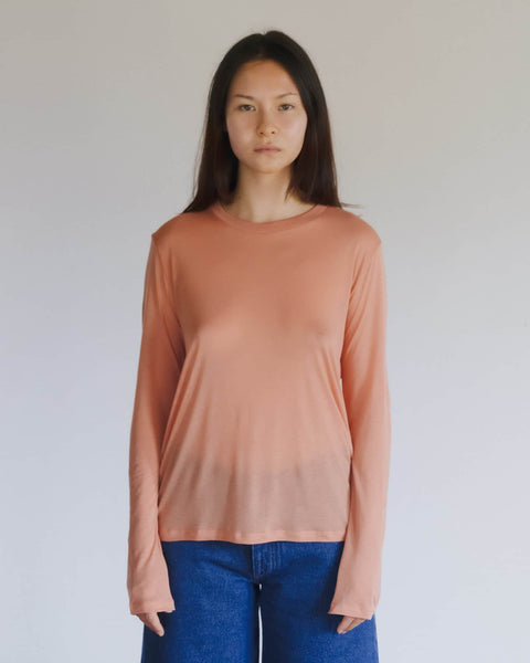 ロングスリーブTシャツ in Branch terracotta | バンブーリヨセル