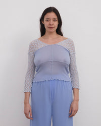 T-Shirt À Manches Longues Nehru - DONA BLUE / PINTO BLUE / XS
