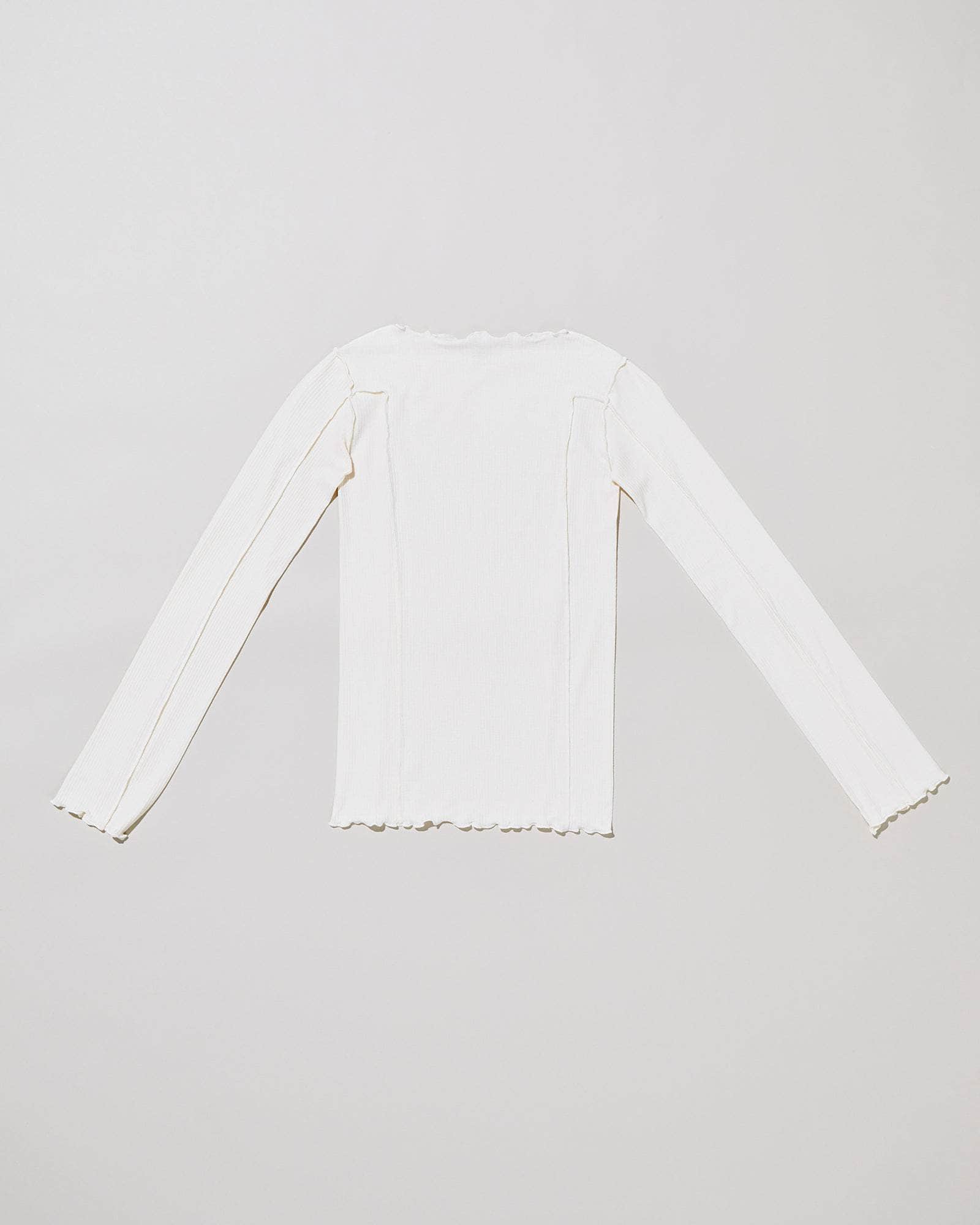BASERANGE OMATO LONG SLEEVE  オフホワイト Omato Long Sleeve Tee in Off white | Fine organic cotton rib