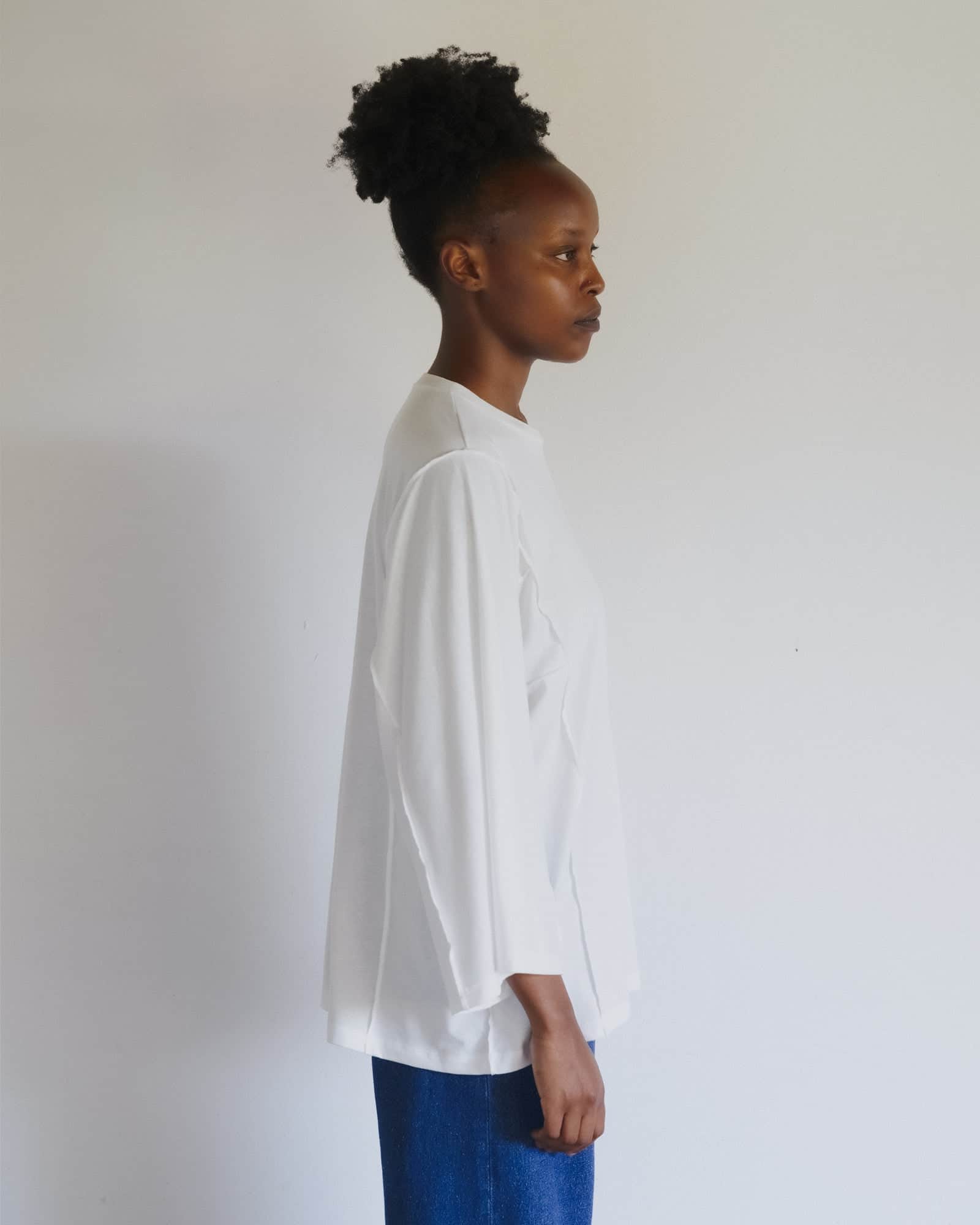 Poi Long Sleeve Tee in Off white | Regenerative cotton jersey
