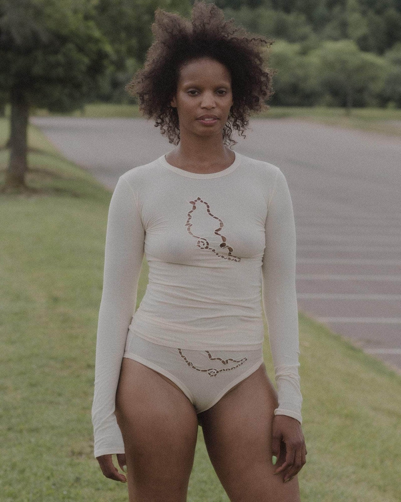 baserange T-shirt ponte à manches longues - Fin coton biologique côtelé