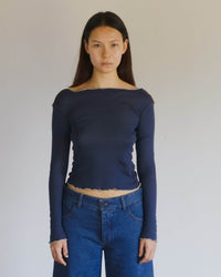 Vein Lange mouw T-shirt - PRESTON BLUE / XS