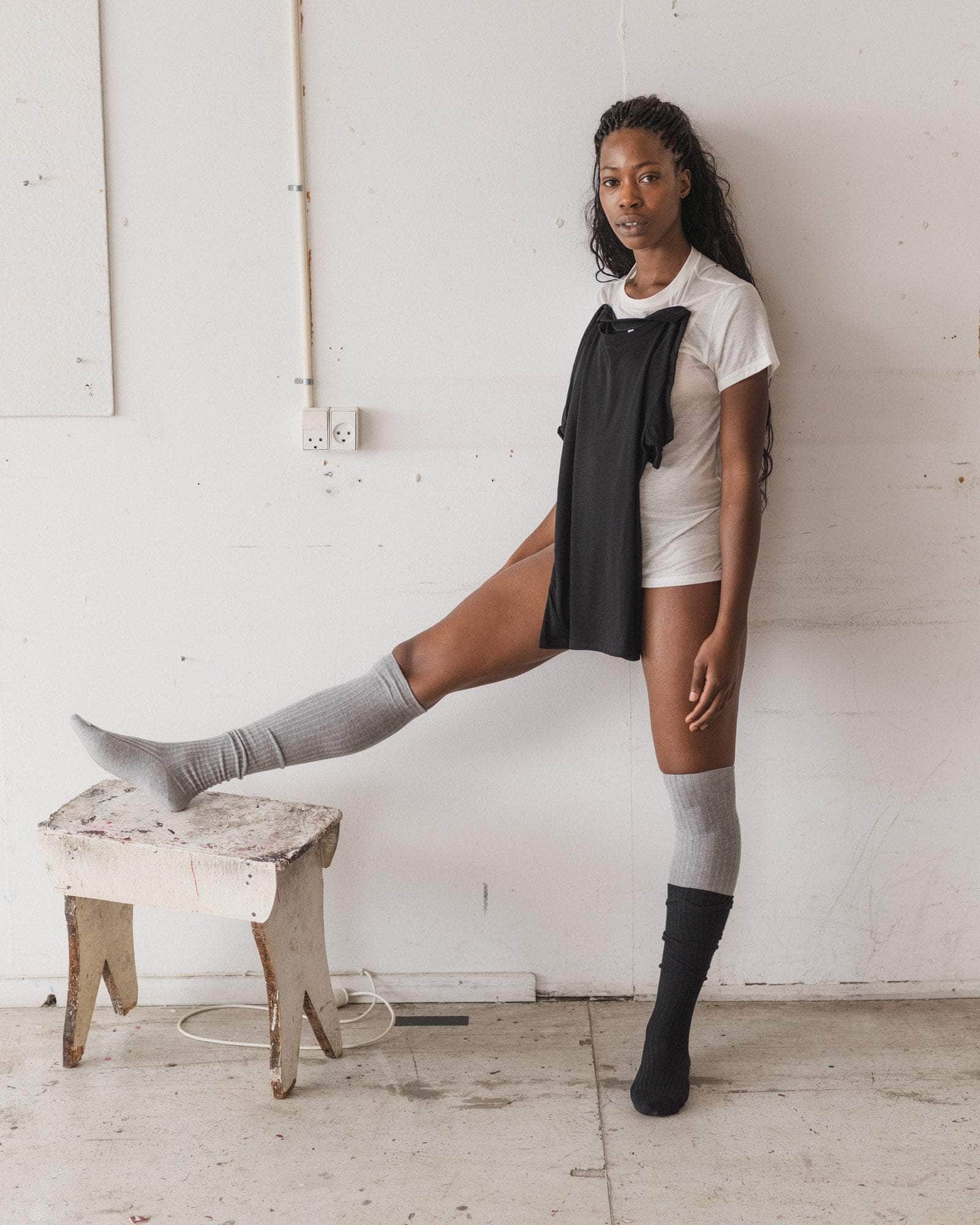 Pack 2 Overknee Socks in Assortment Organic cotton rib en Baserange