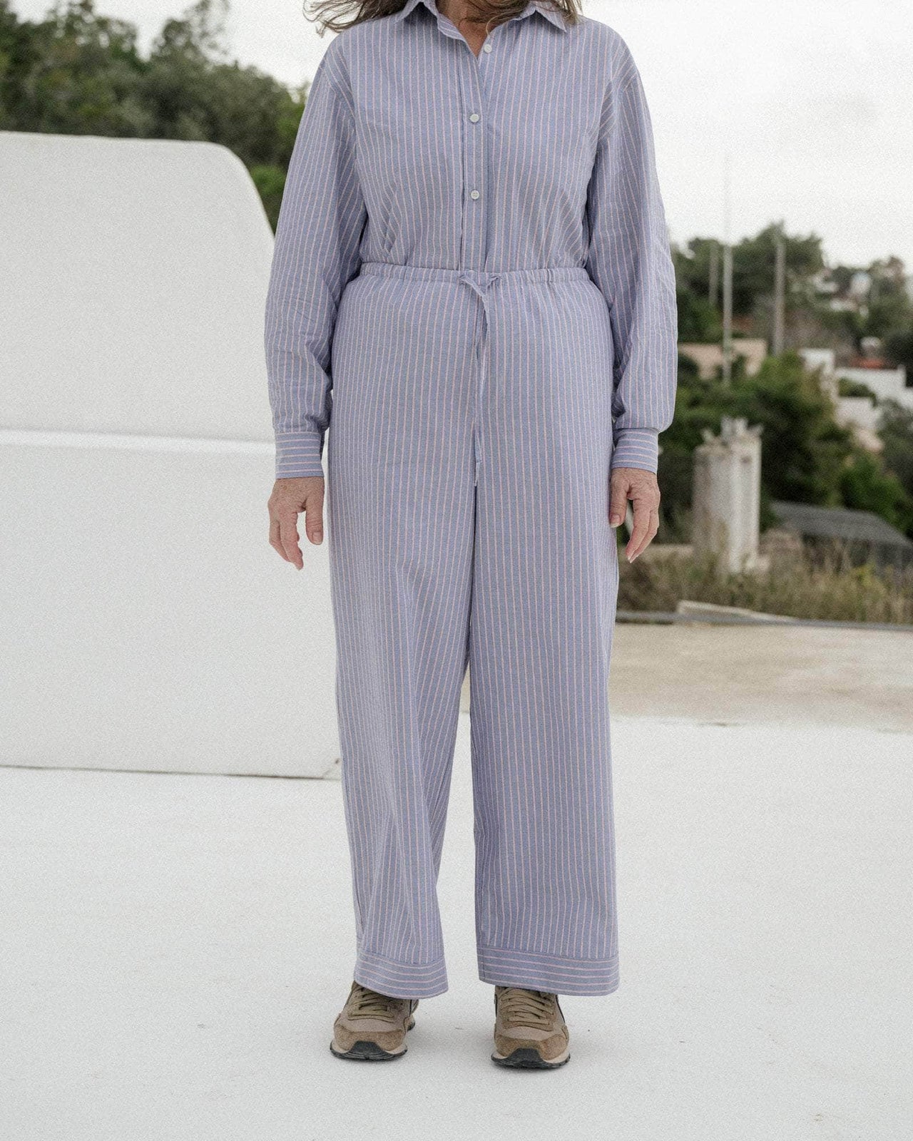 Red and blue striped pants clearance