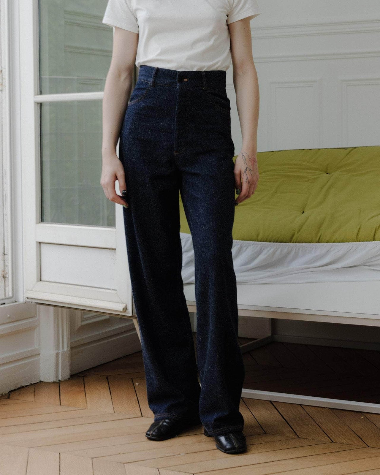 baserange Navalo pants - Denim en coton recyclé
