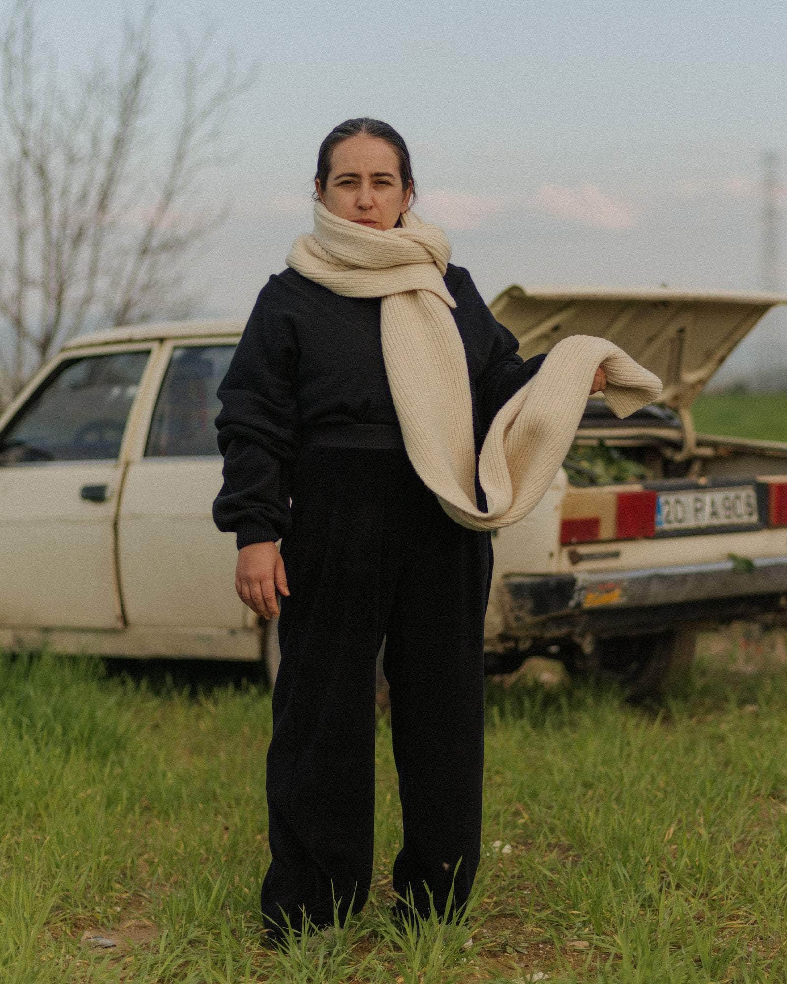 BASERANGE Scarfs CHAUME SAND / One Size Mea Scarf