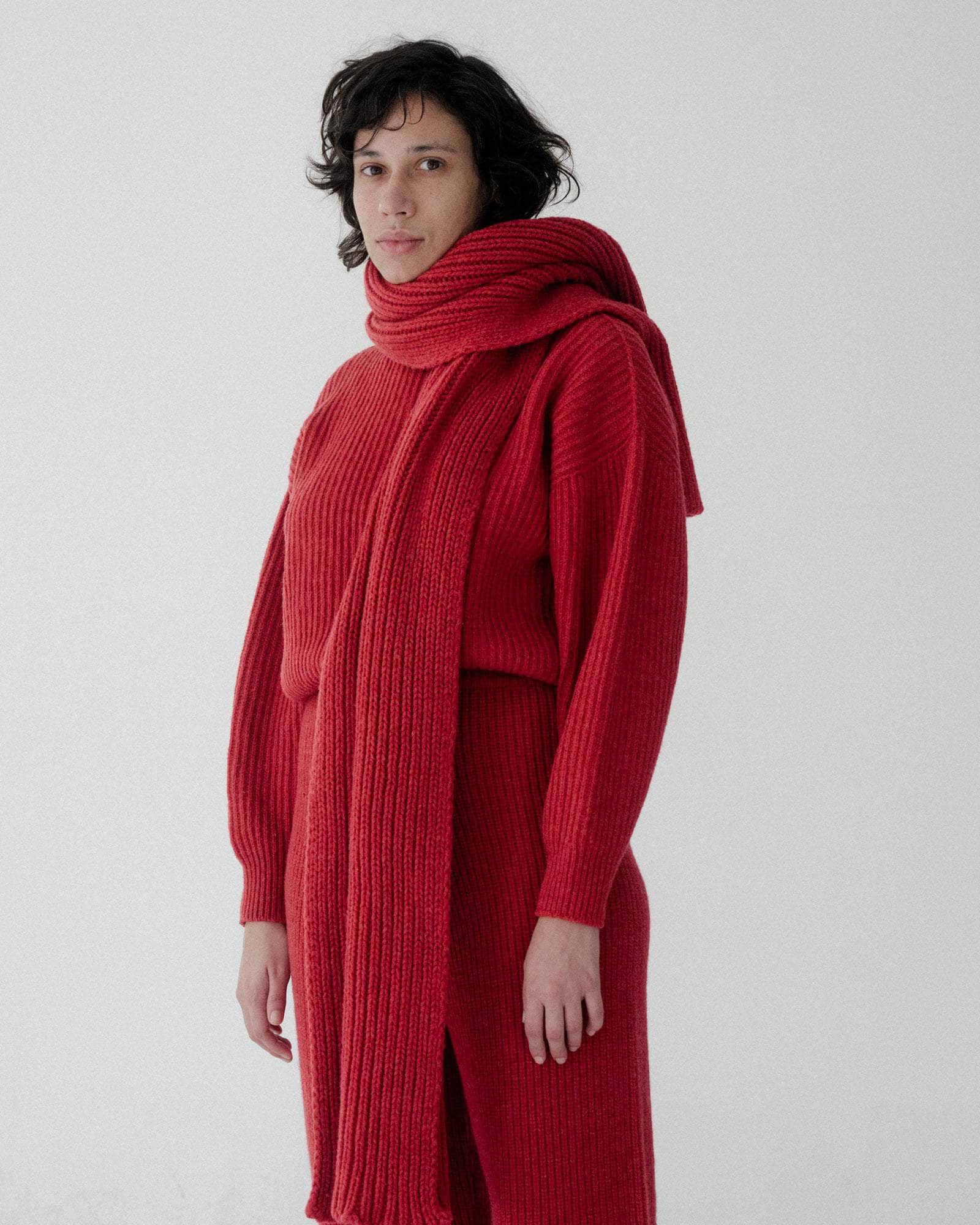 Cozy & Conscious - Shop the Baserange Sale Featuring Recycled Cashmere and Organic Cotton 5 baserange scarfs red one size mea scarf