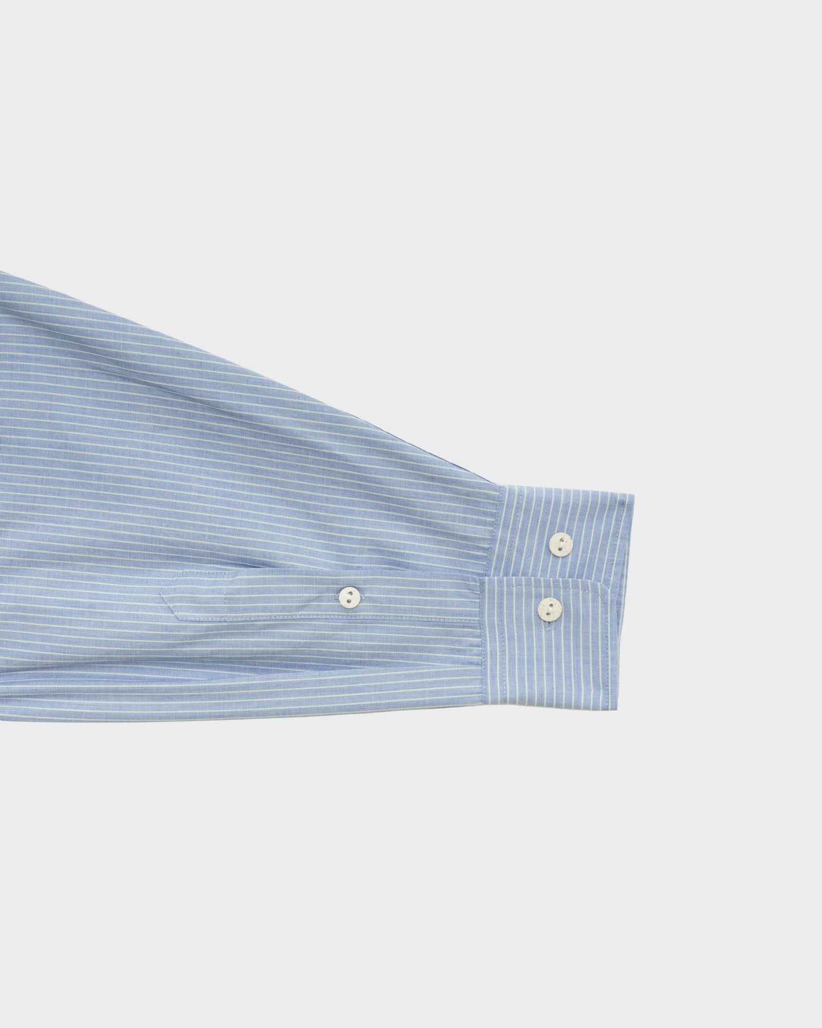 Claude Shirt in Blue stripe | Organic cotton poplin | Baserange