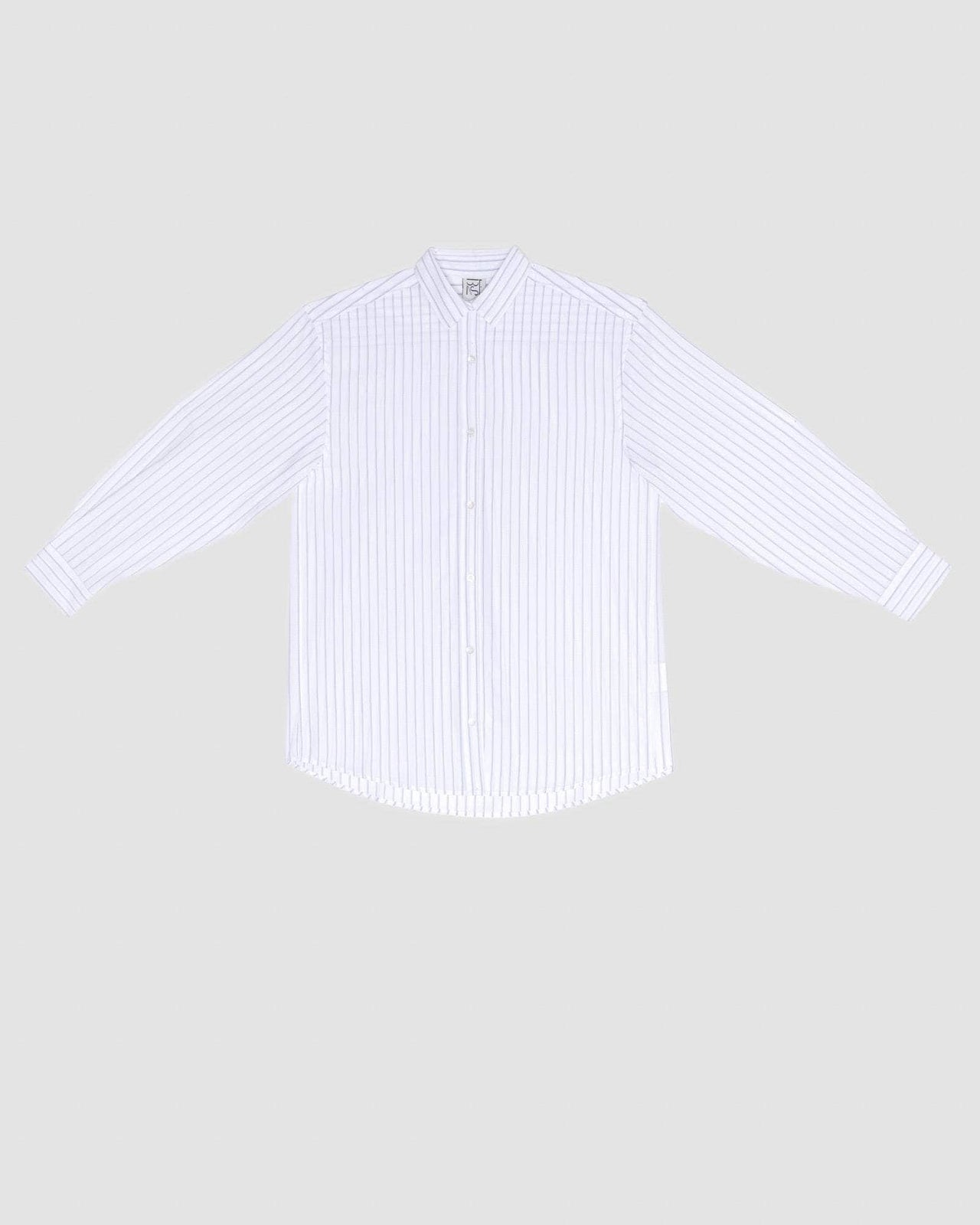 Ole Shirt in White Blue Stripe | Cotton poplin | en | Baserange