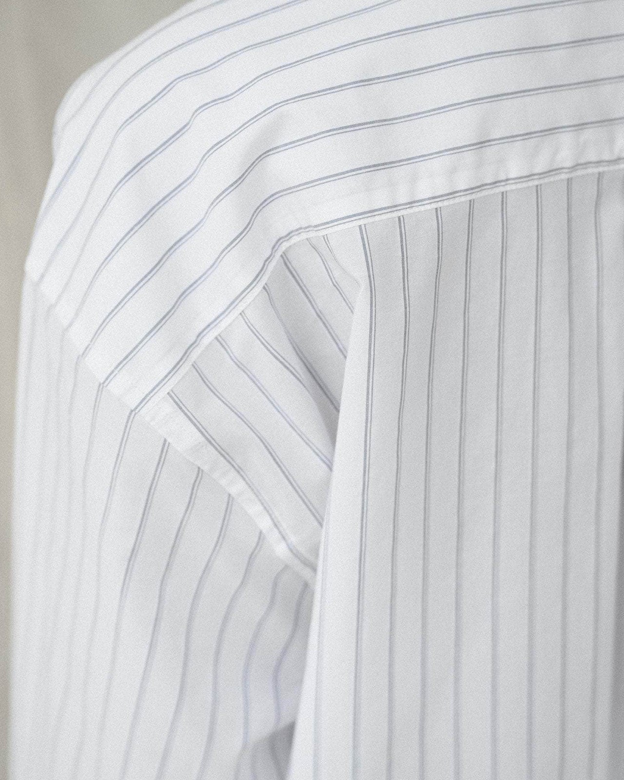 Ole Shirt in White blue stripe | cotton | en | Baserange