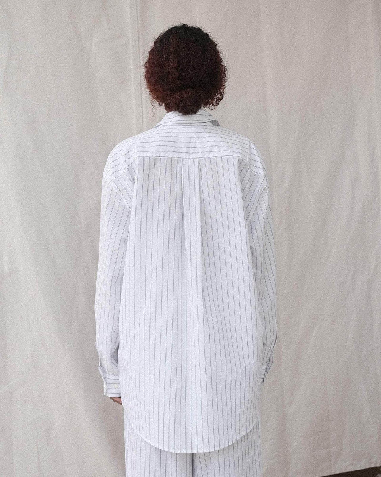 Ole Shirt in White blue stripe | cotton | en | Baserange