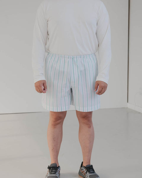 Kolla Shorts in Turquoise stripe | Organic cotton | Baserange
