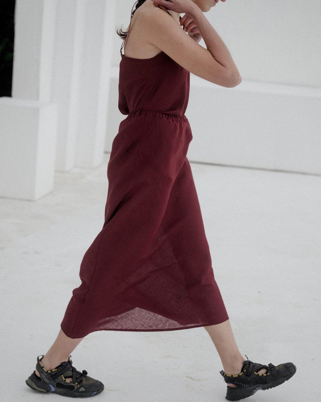 Dydine Skirt in Stome burgundy | linen | en | Baserange