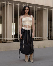 BASERANGE Skirts Pictorial Strap Skirt