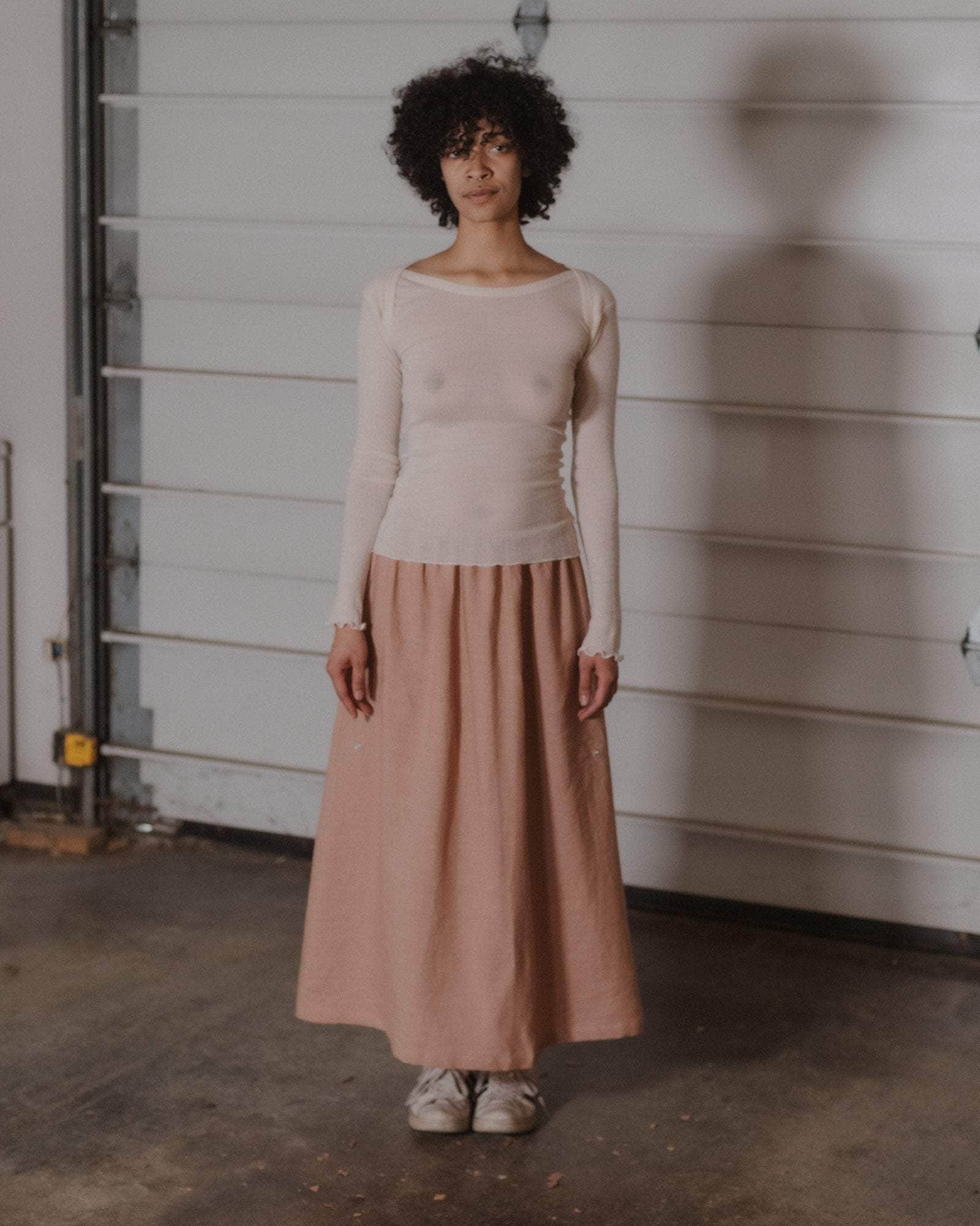 Blair high waist skirt pink beige Mサイズ ANDMARY】Blair high waist skirt