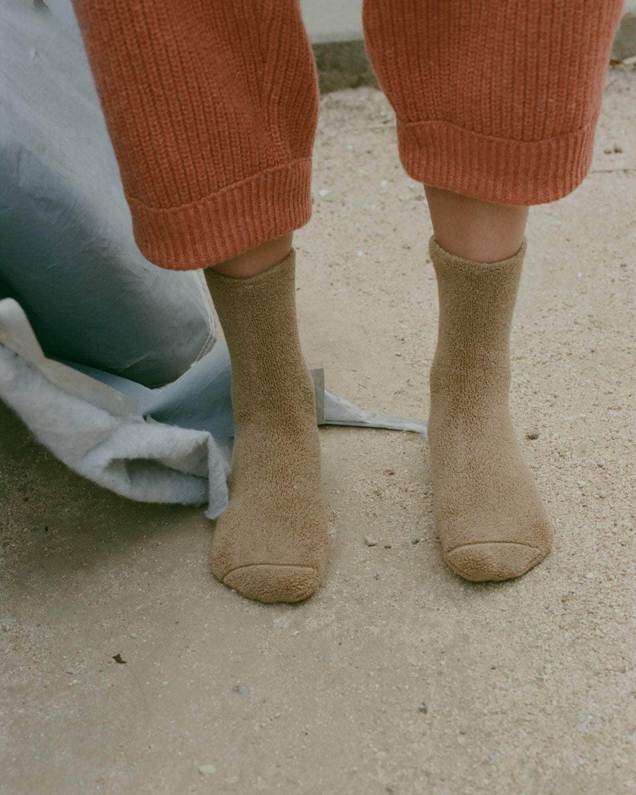 baserange Chaussettes mi-hautes à boucles - Coton biologique texturé Outlet | Sous-vêtements