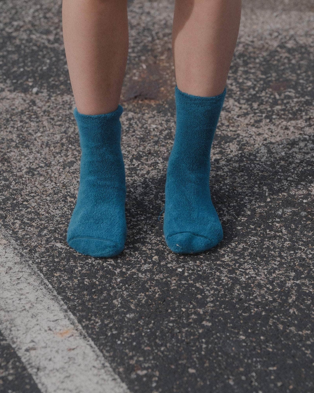 baserange Chaussettes mi-hautes à boucles - Coton biologique texturé