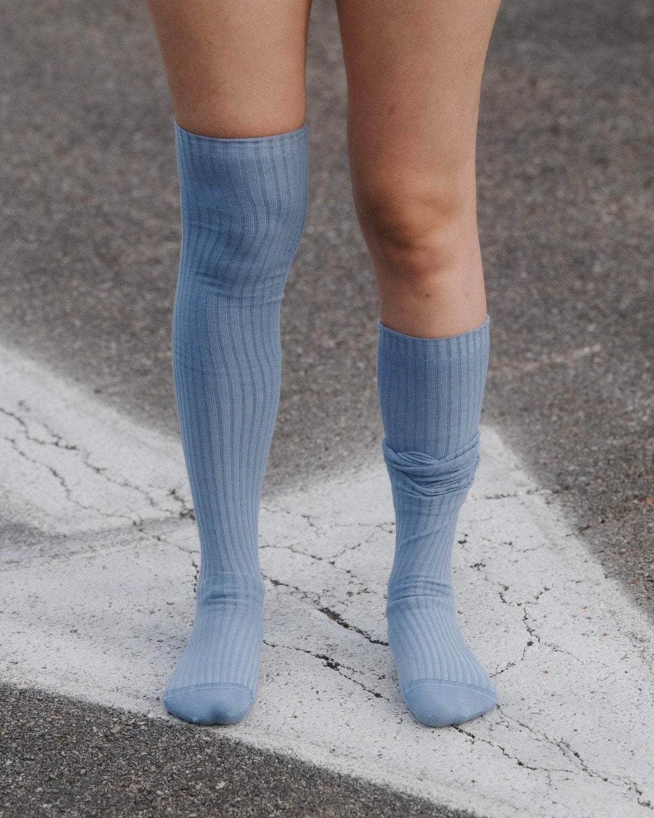 baserange Chaussettes hautes - Coton biologique côtelé