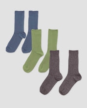 BASERANGE Socks Pack - 3 Rib Overankle Socks