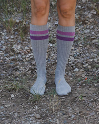 Chaussettes Montantes Au Genou Race - GREY MELANGE / 36-39