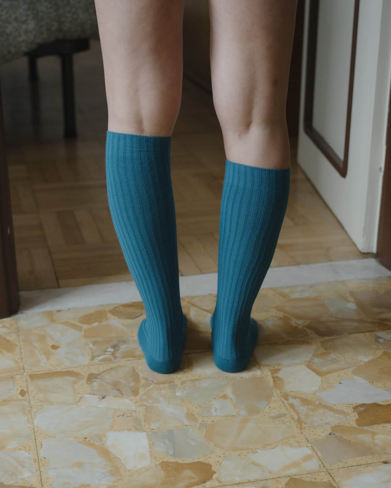 BASERANGE Socks Rib Knee Socks