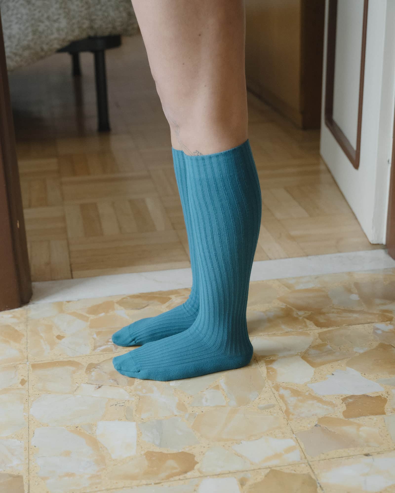 BASERANGE Socks Rib Knee Socks