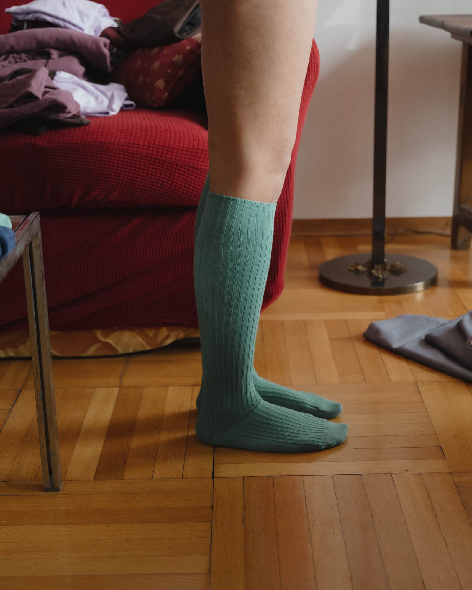 BASERANGE Socks Rib Knee Socks