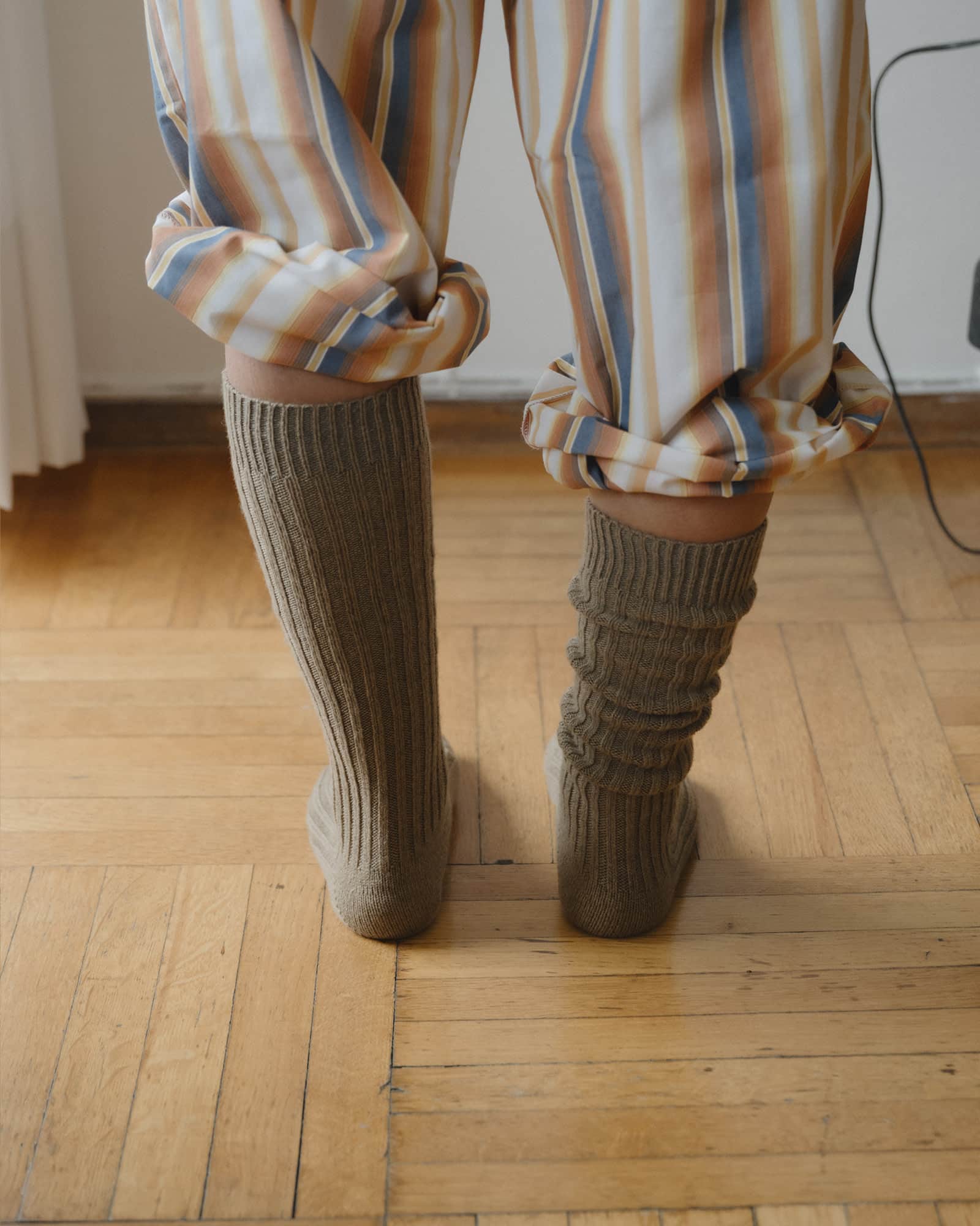 BASERANGE Socks Rib Knee Socks