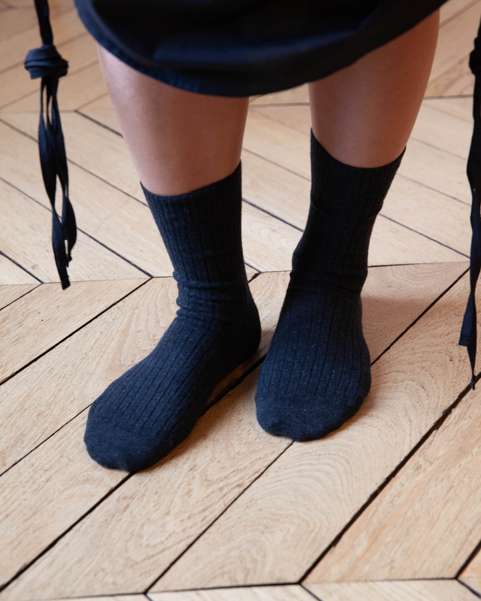 BASERANGE Socks Rib Overankle Socks