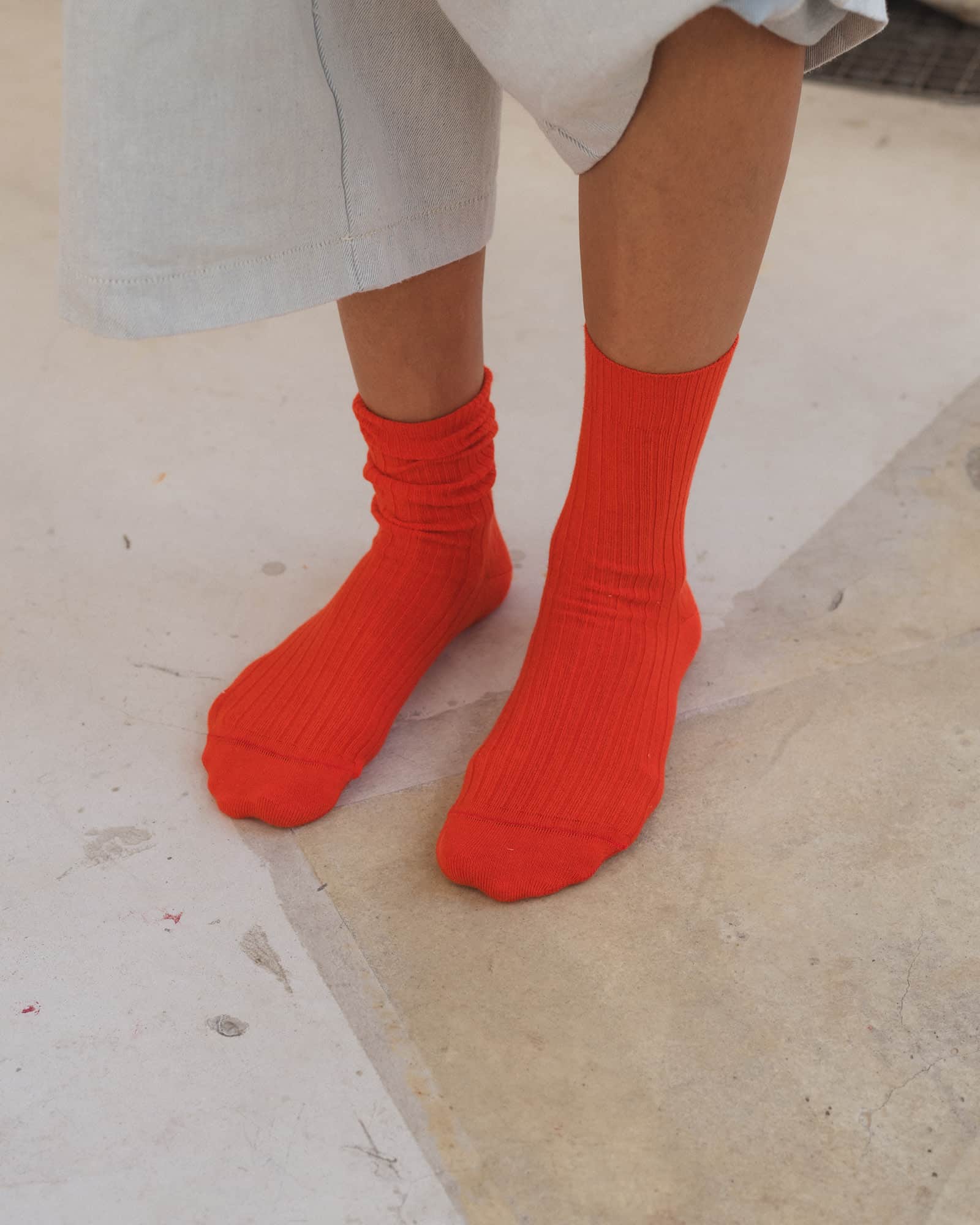 BASERANGE Socks Rib Overankle Socks