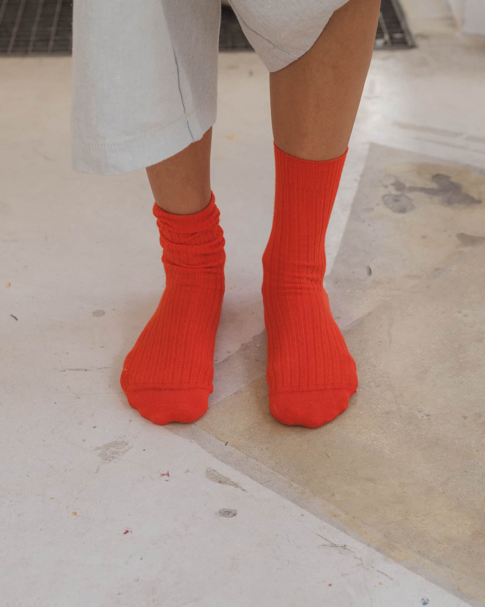 BASERANGE Socks Rib Overankle Socks