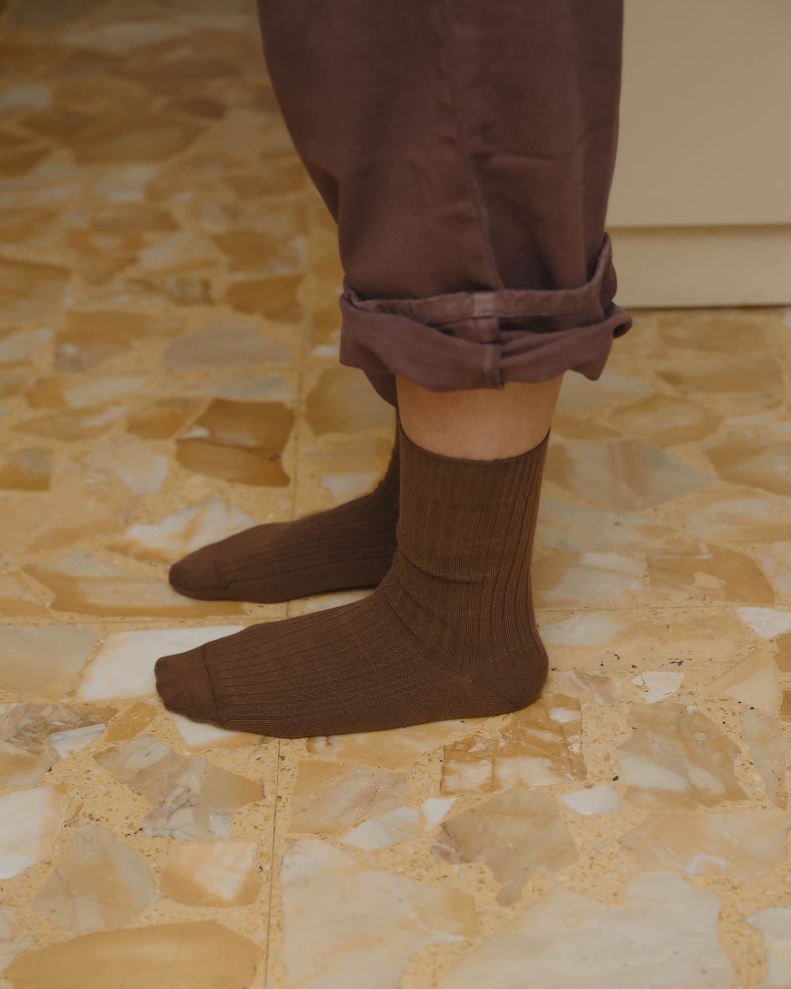 BASERANGE Socks Rib Overankle Socks