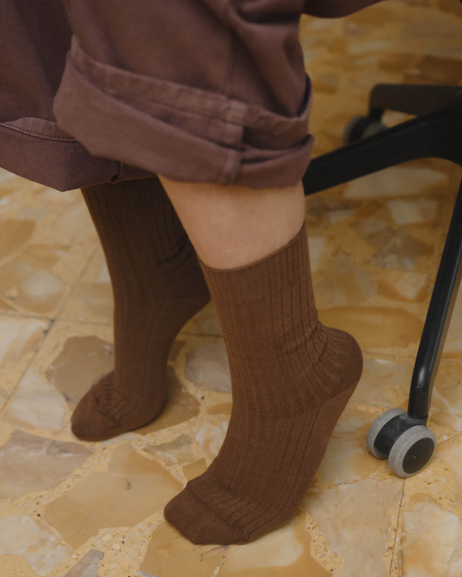 BASERANGE Socks Rib Overankle Socks
