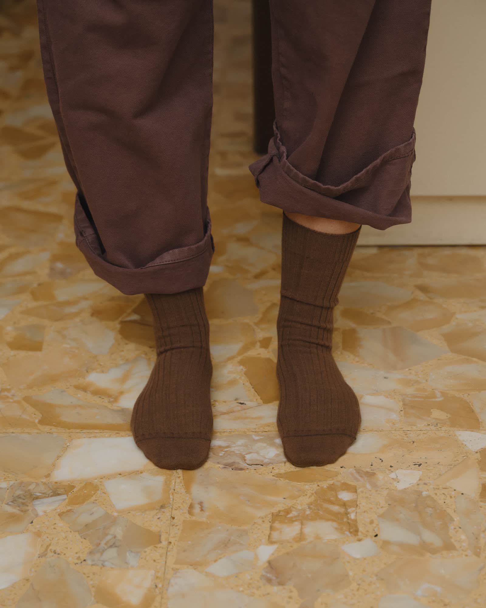 BASERANGE Socks Rib Overankle Socks