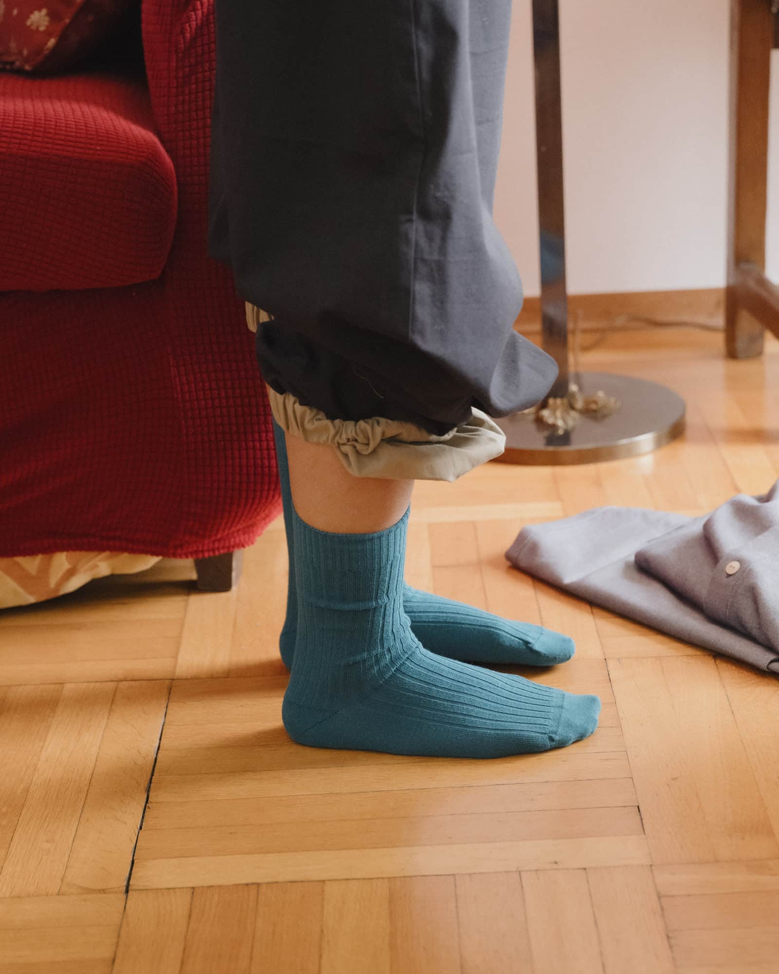 BASERANGE Socks Rib Overankle Socks