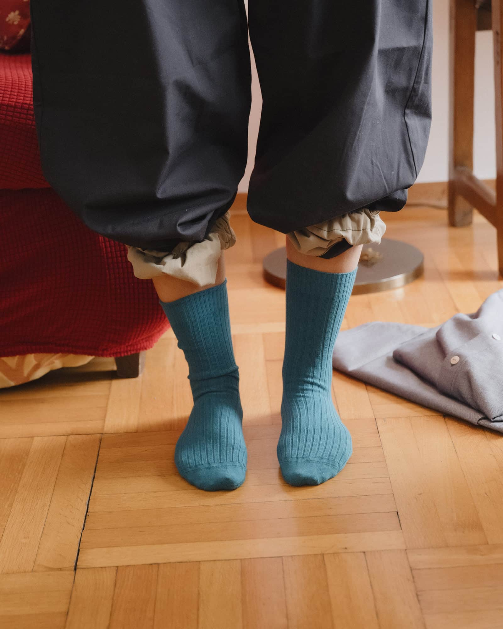 BASERANGE Socks Rib Overankle Socks
