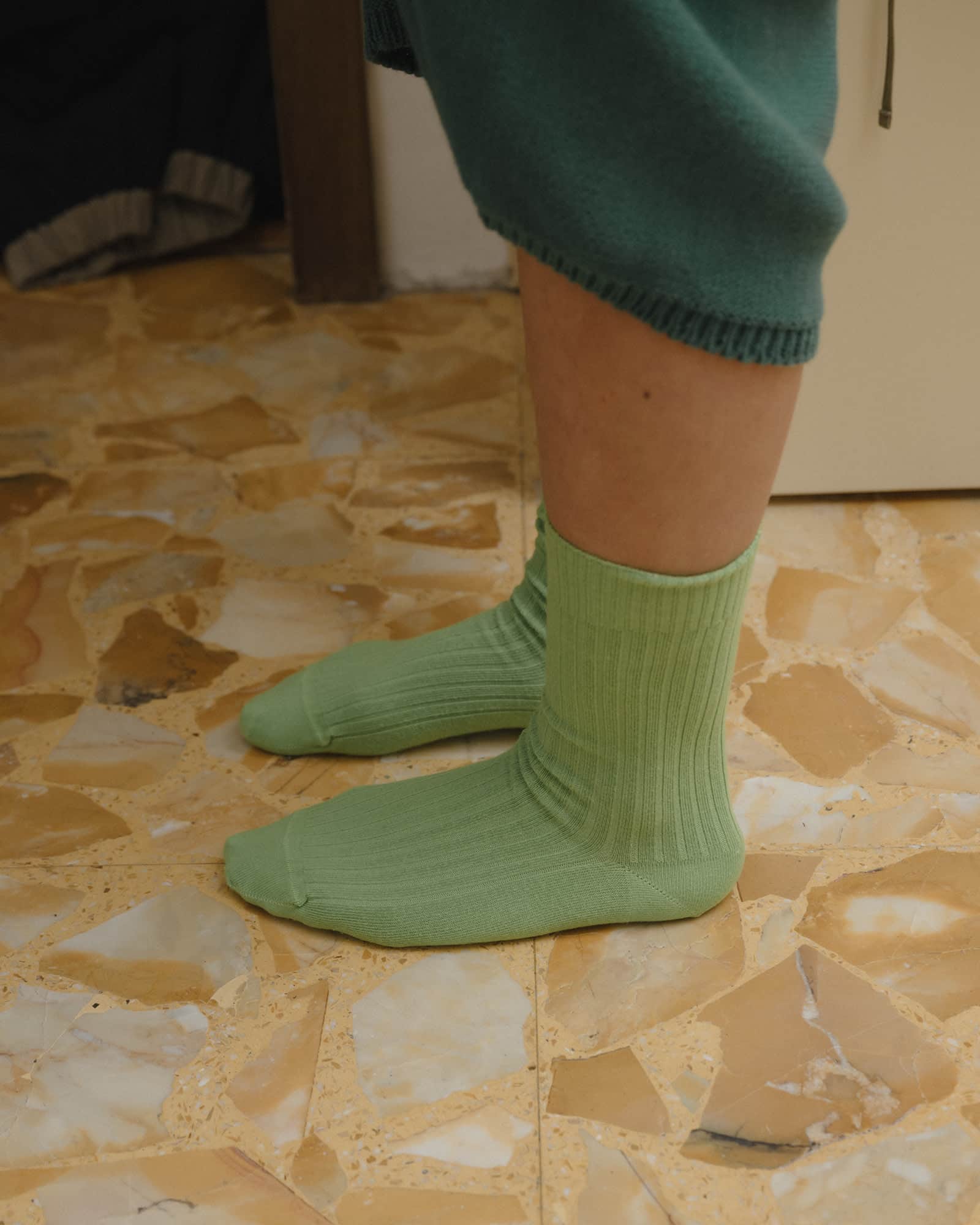 BASERANGE Socks Rib Overankle Socks
