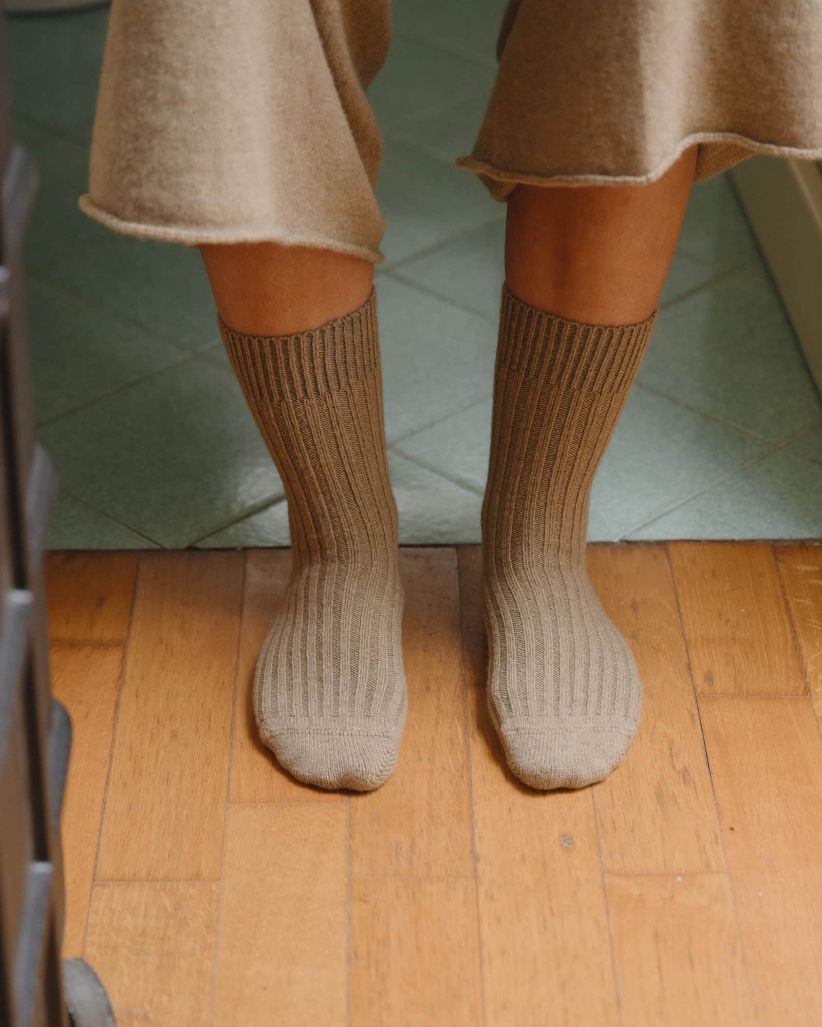 BASERANGE Socks Rib Overankle Socks
