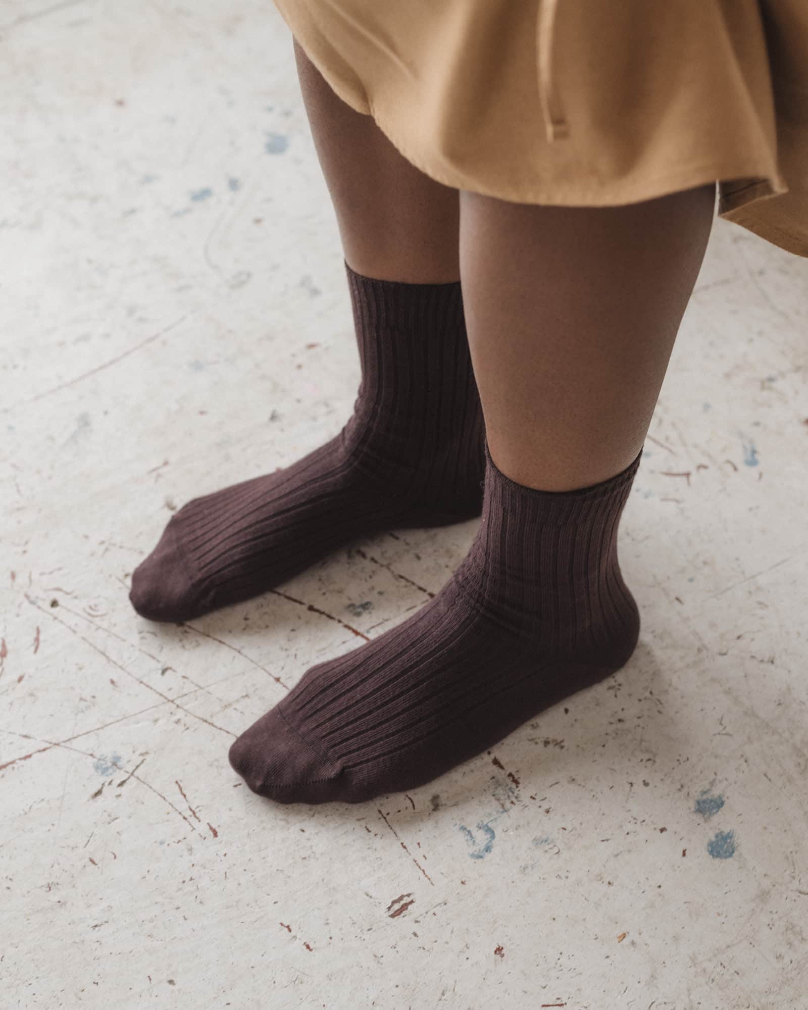 BASERANGE Socks Rib Overankle Socks