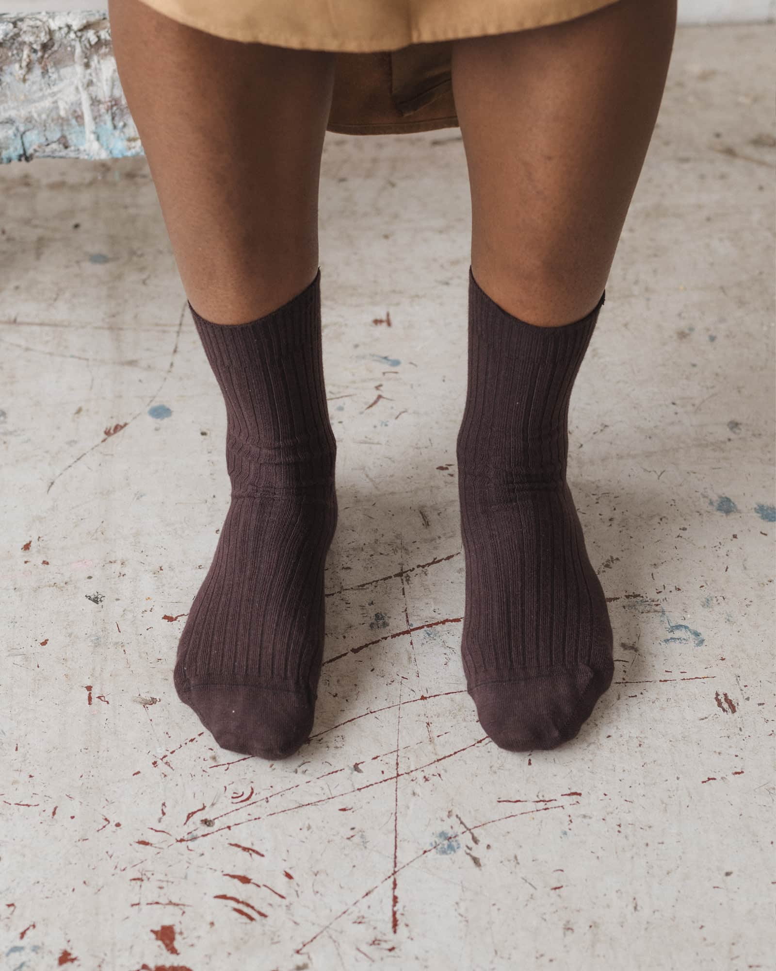 BASERANGE Socks Rib Overankle Socks
