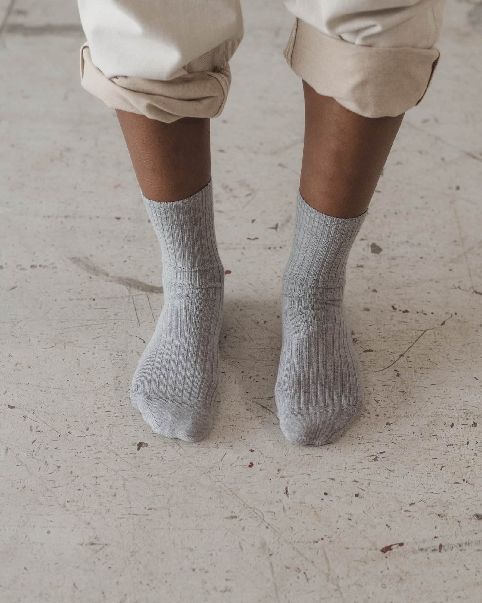 BASERANGE Socks Rib Overankle Socks
