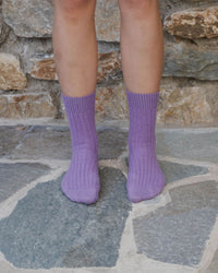Gerippte Overankle-Socken - LILAC / 36-39
