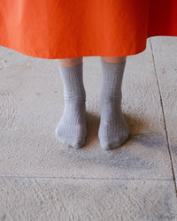 Rib Overankle Socks - GREY MELANGE / 36-39